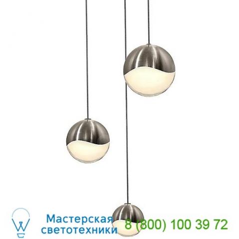 Sonneman lighting 2914. 01-sml grapes 3 light led round multipoint pendant, светильник