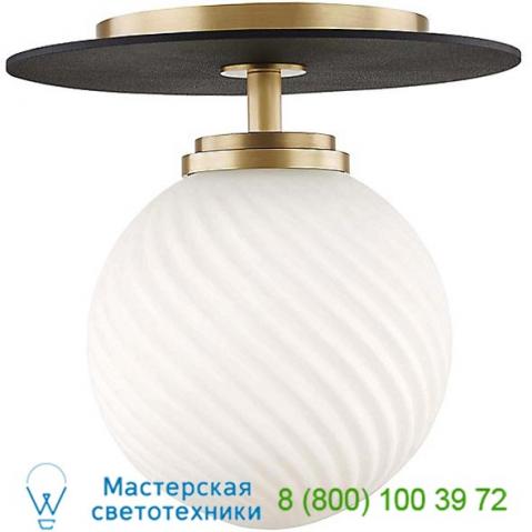 Mitzi - hudson valley lighting h200501l-agb/bk ellis led flush mount ceiling light, светильник