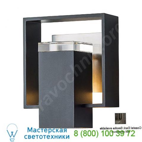 Hubbardton forge shadow box outdoor wall sconce (dark smoke/stand) - open box ob-302603-1056