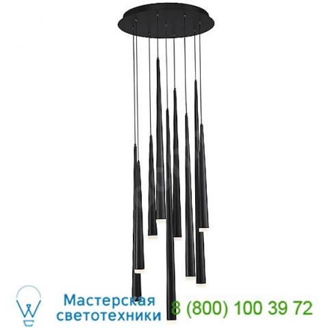 Modern forms cascade etched glass round multi-light pendant pd-41803r-bk, светильник