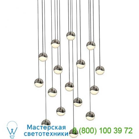Sonneman lighting grapes 16 light led square multipoint pendant 2923. 01-sml, светильник