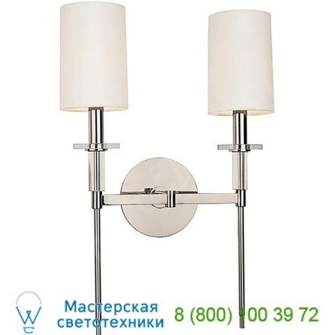 Amherst two light wall sconce 8512-pn hudson valley lighting, настенный светильник бра
