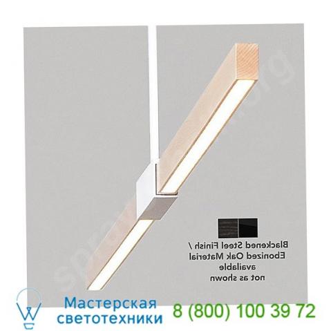 Stickbulb 6 foot linear suspension light (blackened steel/ebonized oak/standard brightness - 380