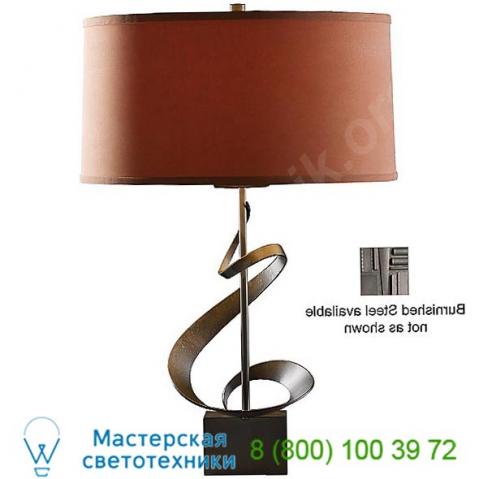 Hubbardton forge ob-273030-1017 gallery spiral table lamp (terra micro-suede/burnished steel) - open