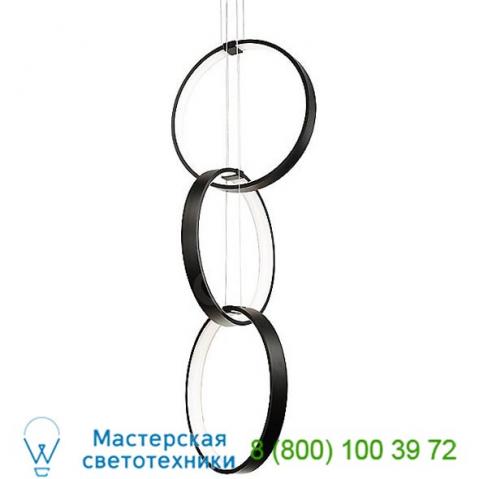 Rings three-ring led pendant modern forms pd-26803-bk, светильник
