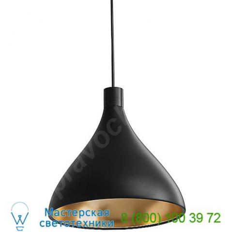 Pablo designs swell medium pendant light (black with brass) - open box return, светильник