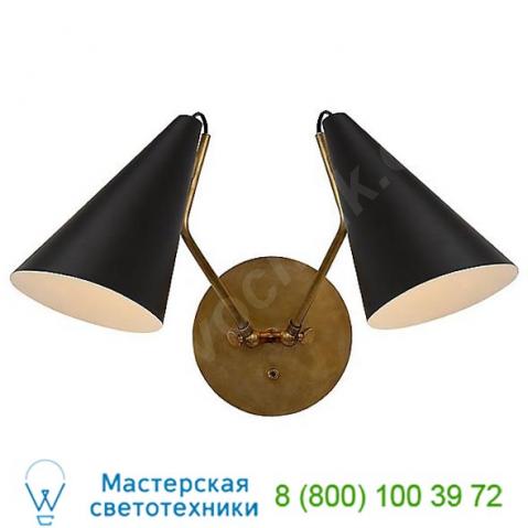 Arn 2059hab-blk visual comfort clemente double wall sconce, настенный светильник бра