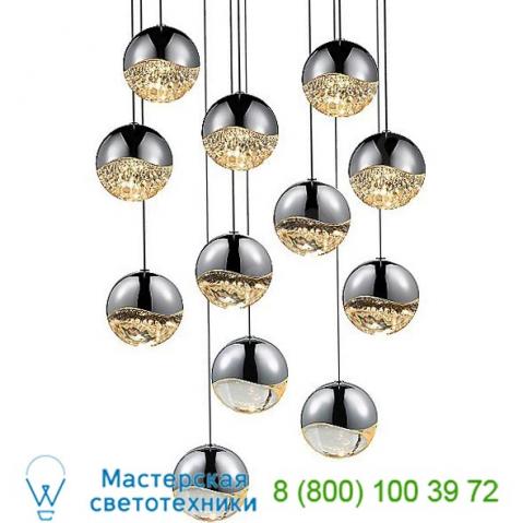 Grapes 12 light led round multipoint pendant 2917. 01-sml sonneman lighting, светильник