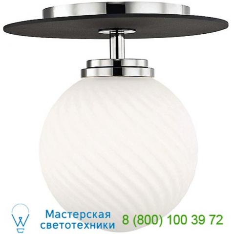 Ellis led flush mount ceiling light h200501l-agb/bk mitzi - hudson valley lighting, светильник