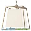 Hudson valley lighting kyle pendant (white faux silk/aged brass/large) - open box return