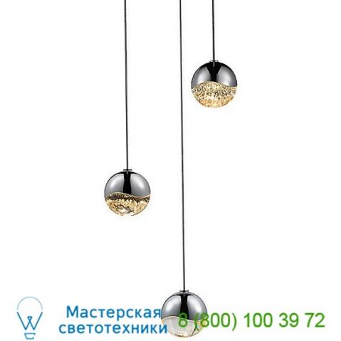 Grapes 3 light led round multipoint pendant sonneman lighting 2914. 01-sml, светильник