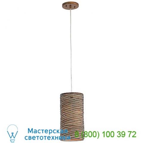 Varaluz flow 1 light mini pendant light with silk shade , светильник