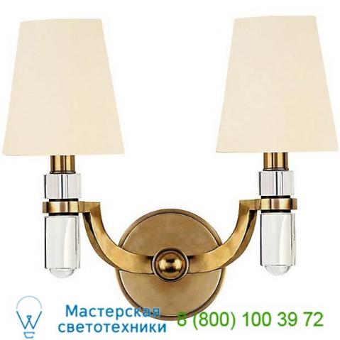 Dayton two light wall sconce hudson valley lighting 982-agb-ws, настенный светильник бра