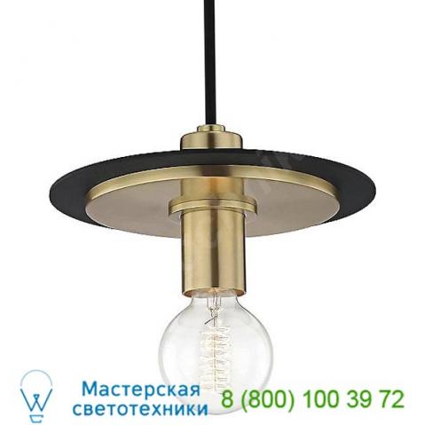 Milo pendant light mitzi - hudson valley lighting h137701s-agb/bk, светильник