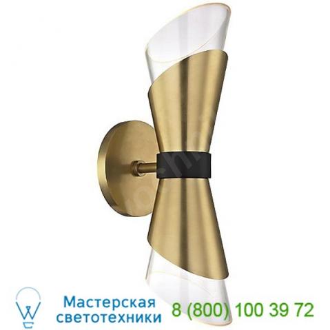 H130102-agb/bk angie double wall sconce mitzi - hudson valley lighting, настенный светильник