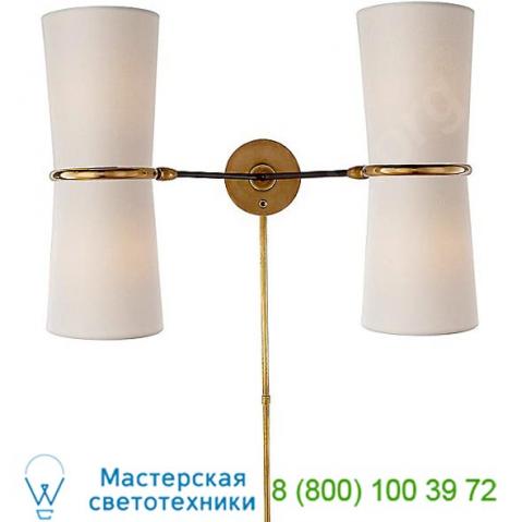 Visual comfort arn 2003blk-l clarkson double wall sconce, настенный светильник бра