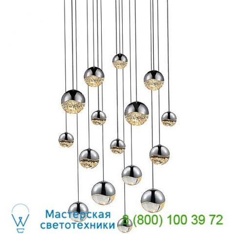 Sonneman lighting 2923. 01-sml grapes 16 light led square multipoint pendant, светильник