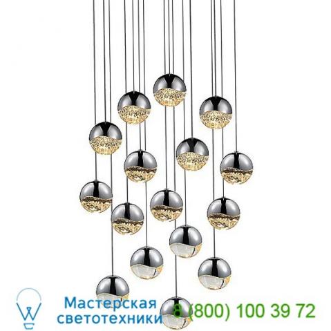 Grapes 16 light led square multipoint pendant sonneman lighting 2923. 01-sml, светильник