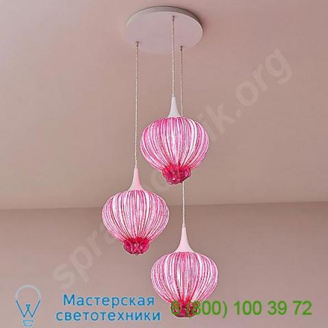 Perltrio-pink aqua creations perlina trio pendant light, подвесной светильник