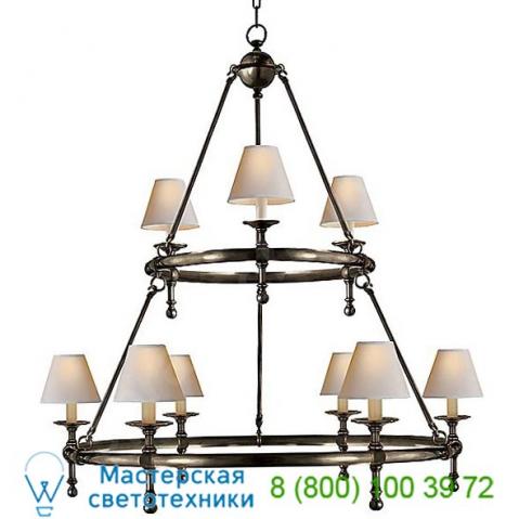 Classic two-tier ring chandelier visual comfort sl 5813an-np, светильник