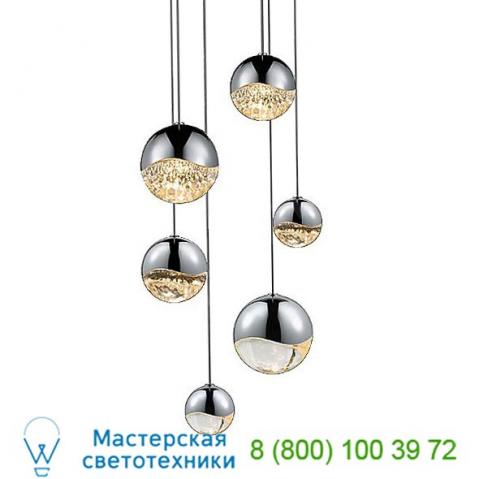 Sonneman lighting grapes 6 light led round multipoint pendant 2915. 01-sml, светильник