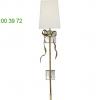 Ellery gros-grain bow tail wall light (soft brass with cream linen shade) - open box return ob-ks