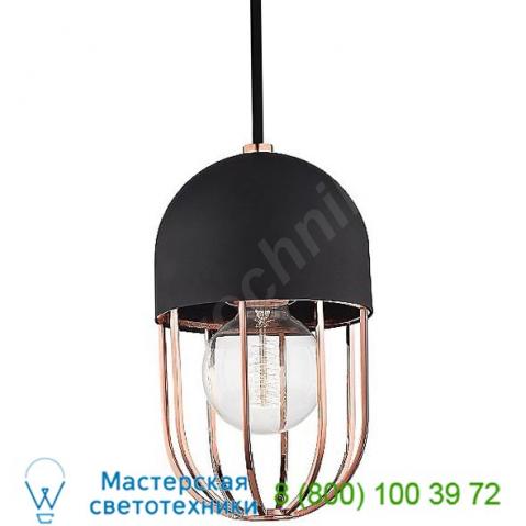 Haley pendant light mitzi - hudson valley lighting h145701-agb/bk, подвесной светильник