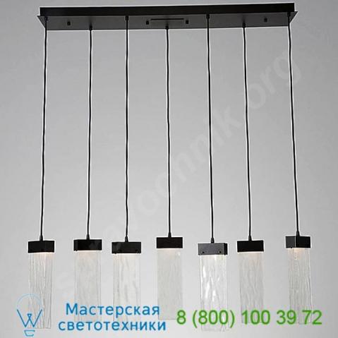 Hammerton studio plb0042-07-fb-bg-c01-l1 parallel glass 7 led multipoint linear suspension light