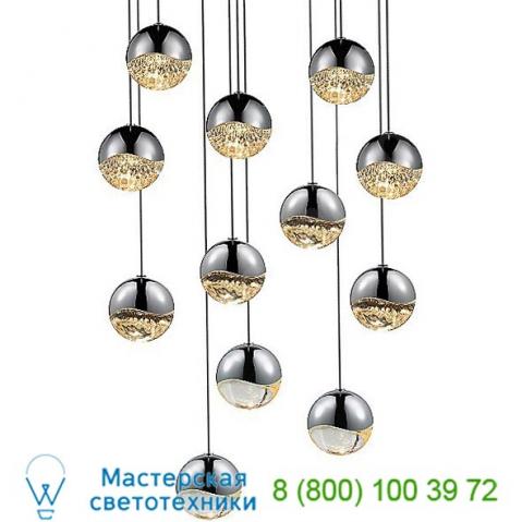 Sonneman lighting 2917. 01-sml grapes 12 light led round multipoint pendant, светильник